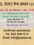 Dinar del soci d’IPA Baix Llobregat