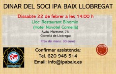 Dinar del soci d’IPA Baix Llobregat